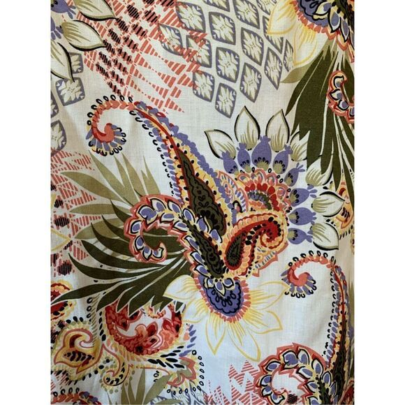 Chico’s‎ Paisley Print Boho Poncho Top Cream Multi Color Size S/M - Picture 10 of 12